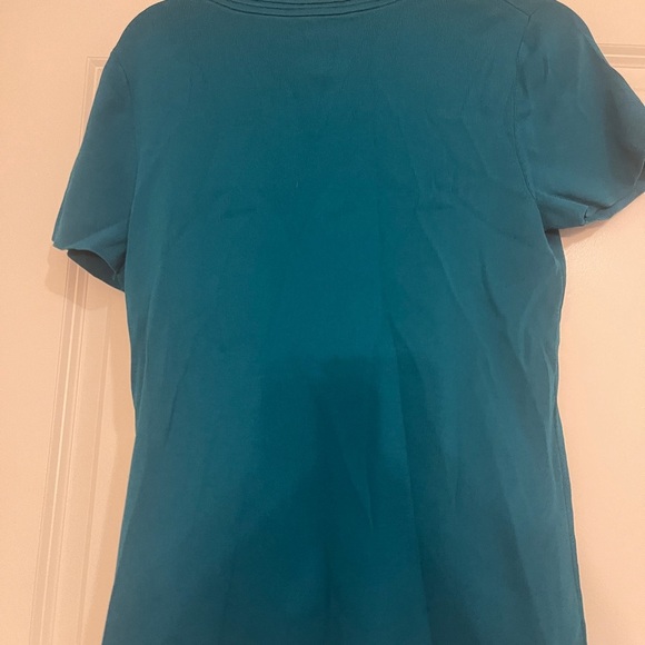 Teal V-Neck Women's Top - Picture 4 of 4